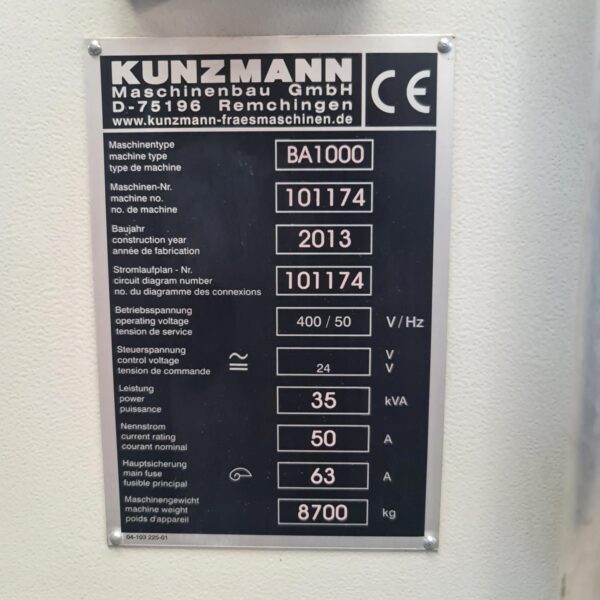 CNC Bearbeitungszentrum gebraucht Kunzmann BA 1000 / 810 Vario