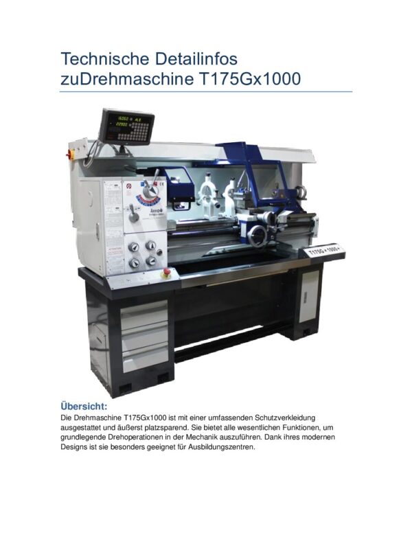 Konventionelle Drehbank ARROW T175Gx1000
